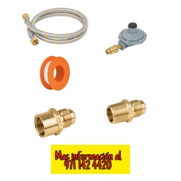 [kit_conex_gas_1_mts] Kit Conexión de Estufa y Tanque de Gas - manguera de 1 metro