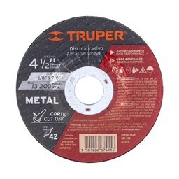 [11549] Disco corte metal, tipo42, diámetro 4-1/2', alto rendimiento